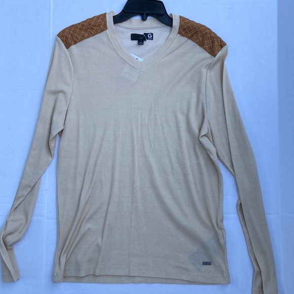 New G by GUESS V-Neck Long Sleeve Shirt SZ M - Picture 1 of 5